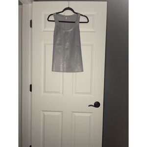 Express Metallic Silver Scoop Neck Tank Top Extra Small